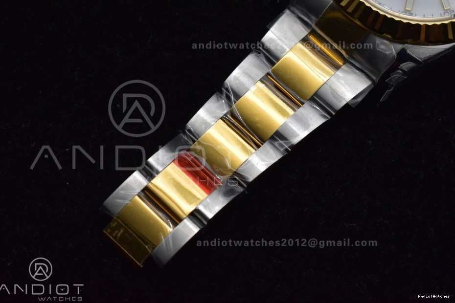 White 1:1 904L YG Dial DateJust 41 599 on VS ModernLook VSF Oyster 126333 SS Best Edition Bracelet 0405